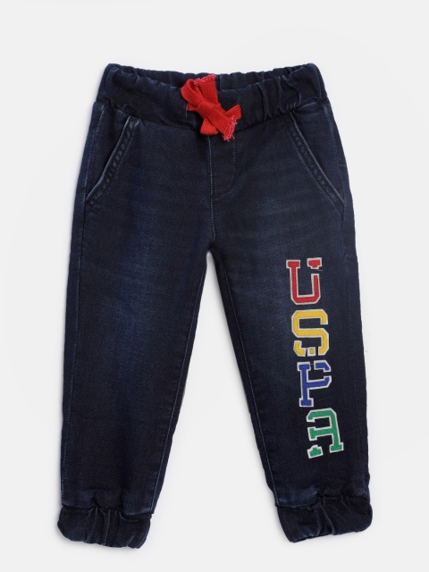 

U.S. Polo Assn. Kids Boys Blue Alabama Jogger Mid-Rise Clean Look Stretchable Jeans