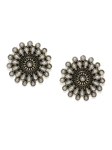

Ayesha Gold-Toned & White Circular Studs