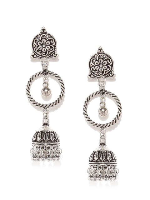 

Ayesha Silver-Toned Classic Jhumkas