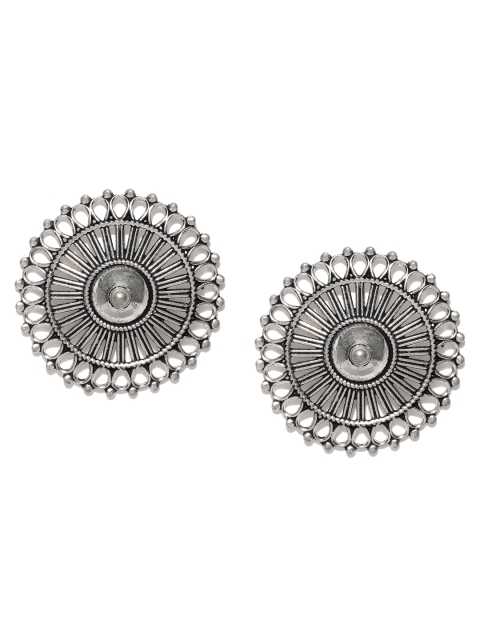 

Ayesha Silver-Toned Circular Oversized Studs