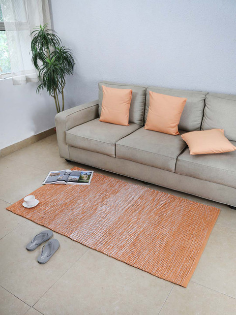 

House This Orange & White Printed Mat