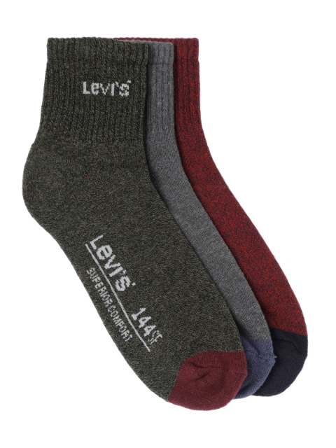 

Levis Men Pack of 3 Ankle-Length Socks, Red