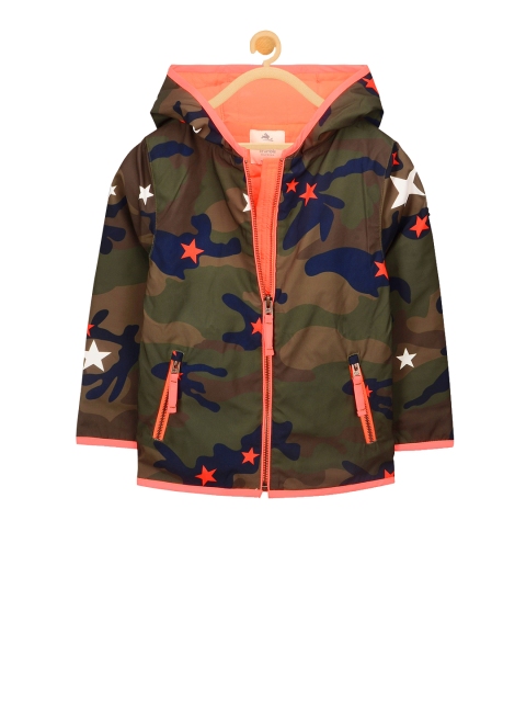 

Cherry Crumble Kids Olive Green Printed Tailored Jacket