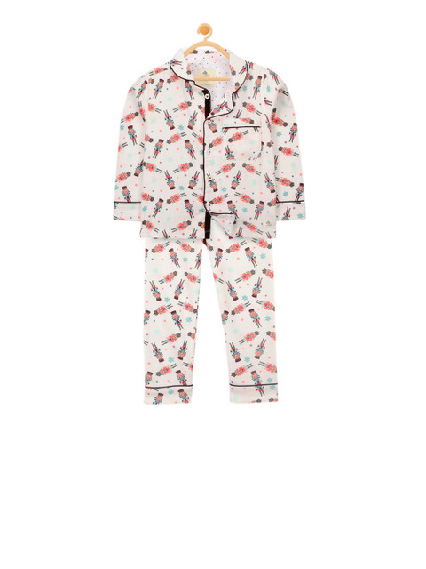 

Cherry Crumble Unisex Off-White Printed Night suit WS-NSUIT-7122