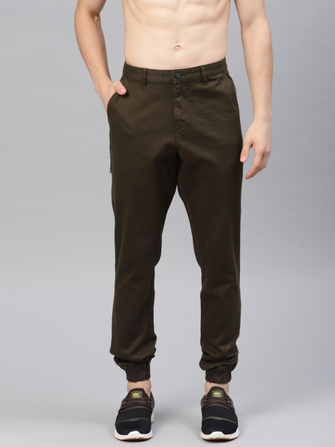 

HRX by Hrithik Roshan Men Olive Green Solid Joggers
