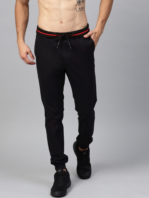 

HRX by Hrithik Roshan Men Black Solid Regular Fit Lifestyle Joggers