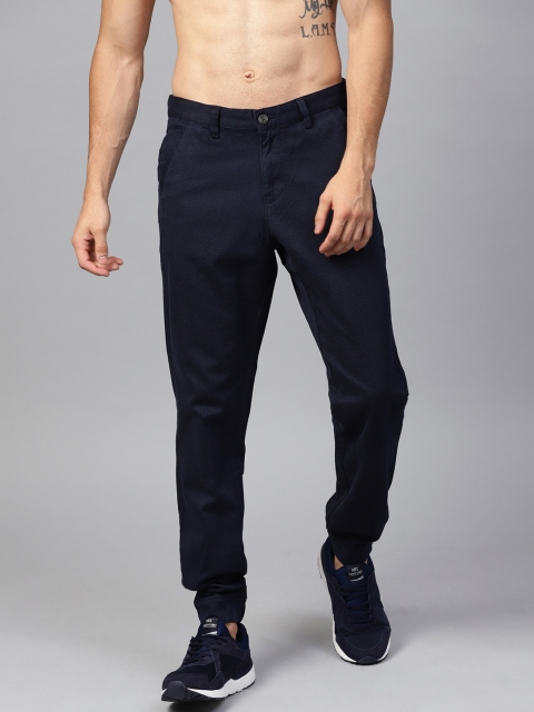 

HRX by Hrithik Roshan Men Navy Blue Solid Lifestyle Cotton Stretch Joggers