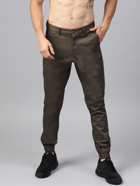 

HRX by Hrithik Roshan Men Coffee Brown Solid Lifestyle Cotton Stretch Joggers