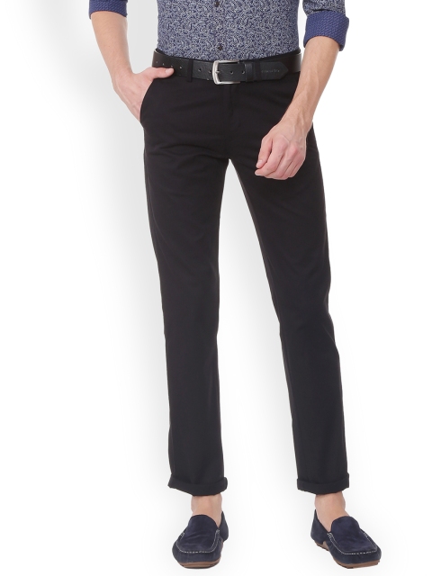 

Peter England Casuals Men Black Slim Fit Solid Chinos