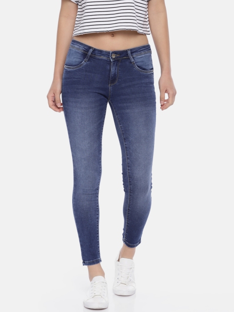 

Kraus Jeans Women K4068 Blue Super Skinny Fit Mid-Rise Clean Look Stretchable Cropped Jeans