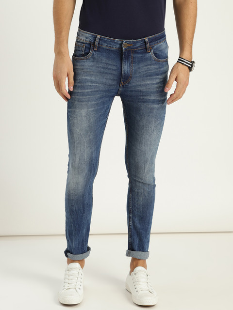 

Sztori Plus Size Men Blue Skinny Fit Mid-Rise Clean Look Stretchable Jeans