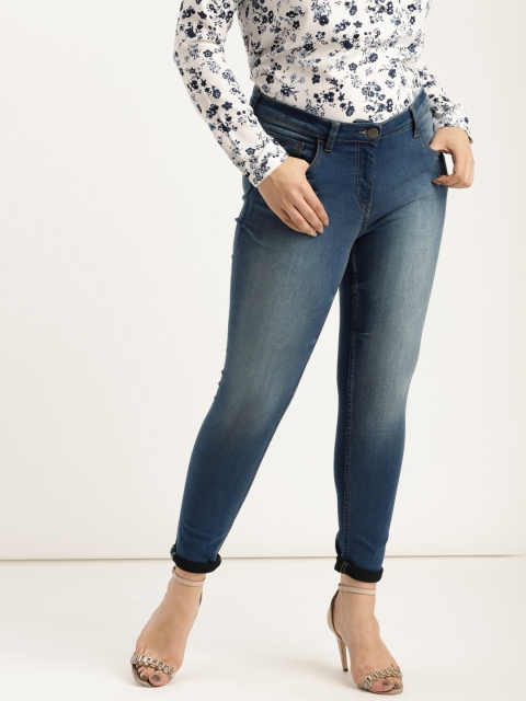 

Sztori Plus Size Women Blue Skinny Fit Mid-Rise Clean Look Stretchable Jeans