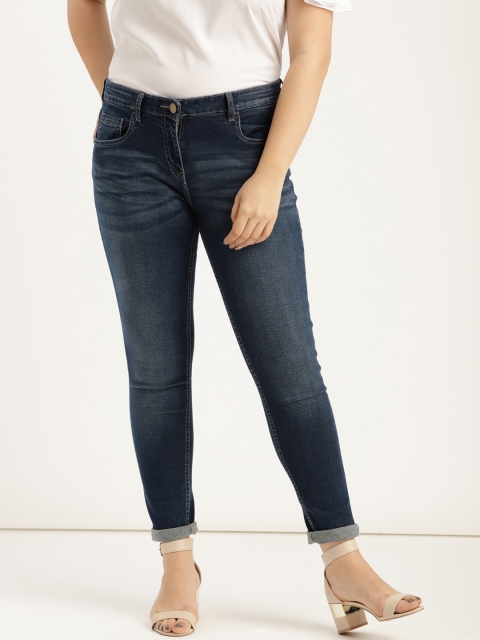 

Sztori Plus Size Women Blue Skinny Fit Mid-Rise Clean Look Stretchable Jeans