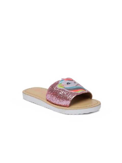 

Aria Nica Girls Pink Solid Leather Open Toe Flats