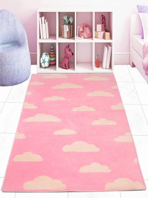 

Saral Home Pink Printed Anti Skid Floor Carpet