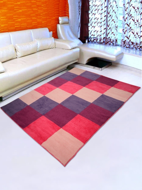 

Saral Home Multi Printed Anti-Skid Carpet, Pink