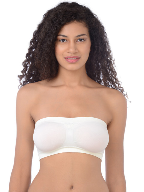 

Da Intimo White Solid Non-Wired Non Padded Bandeau Bra DI1032