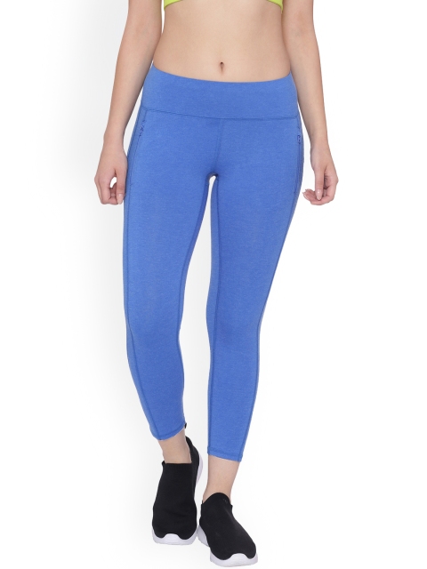 

Soul Space Women Blue Solid Cropped Speed Up Tights