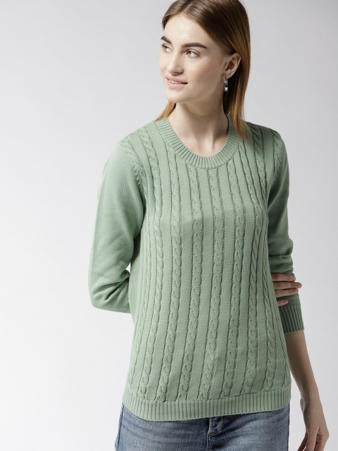 

Mast & Harbour Women Green Solid Pullover