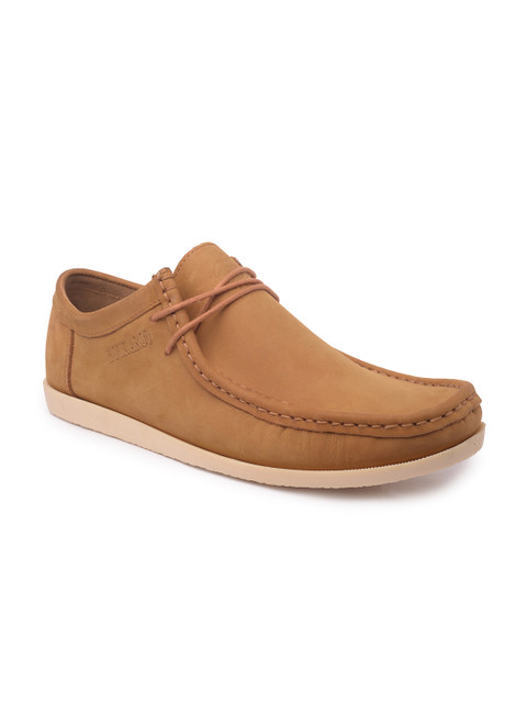 

Buckaroo Men Camel Brown Solid Leather Loafers