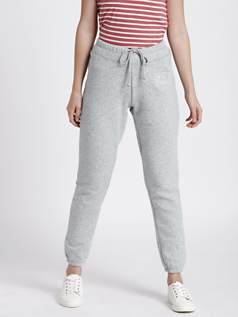 

GAP Women's Grey Melange Classic Logo Joggers in French Terry
