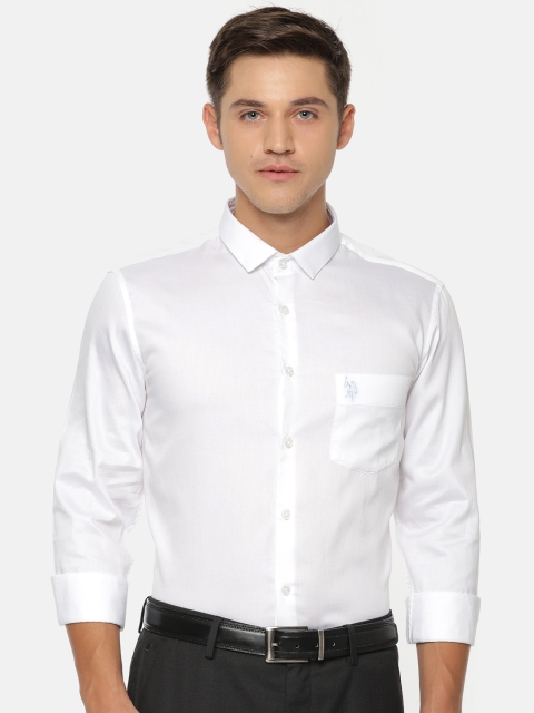 

U.S. Polo Assn. Men White Slim Fit Solid Formal Shirt