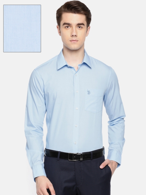 

U.S. Polo Assn. Men Blue Slim Fit Solid Formal Shirt
