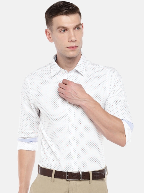 

U.S. Polo Assn. Men White Tailored Fit Printed Casual Shirt