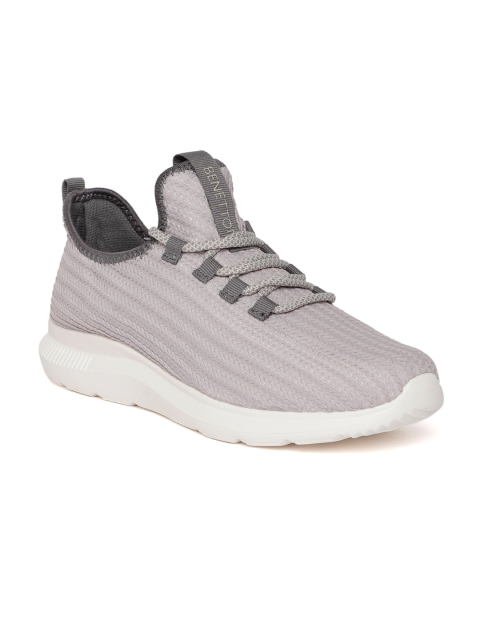 

United Colors of Benetton Men Grey Woven Design Sneakers