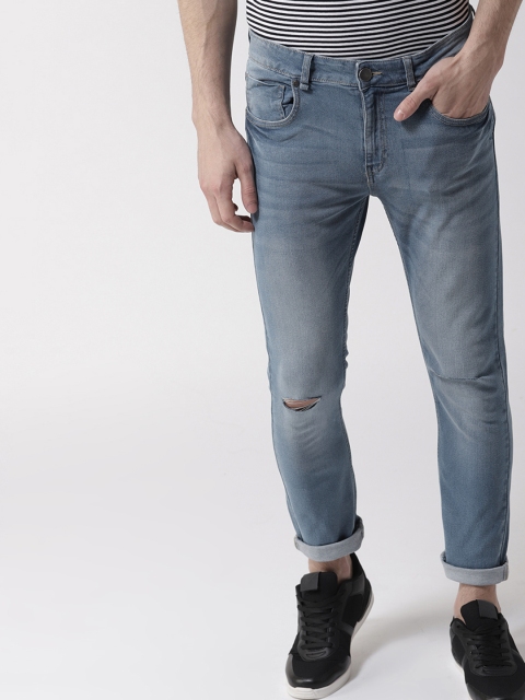 

Mast & Harbour Men Blue Slim Tapered Fit Mid-Rise Slash Knee Stretchable Jeans