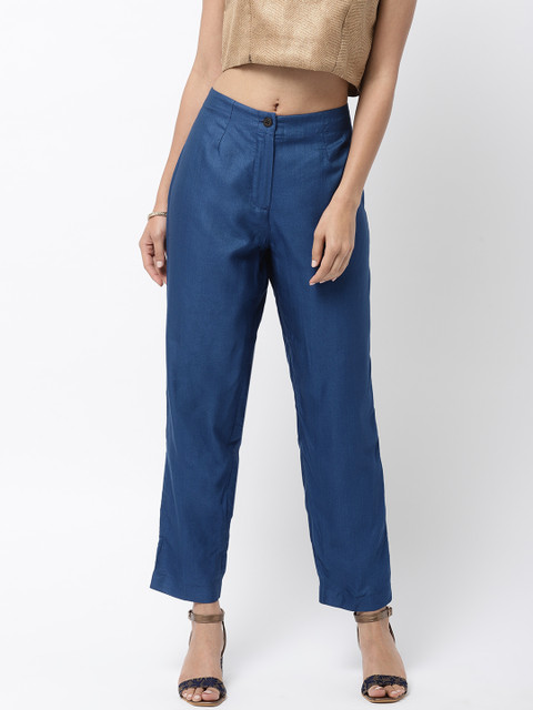 

Fabindia Women Blue Regular Fit Solid Ethnic Trousers