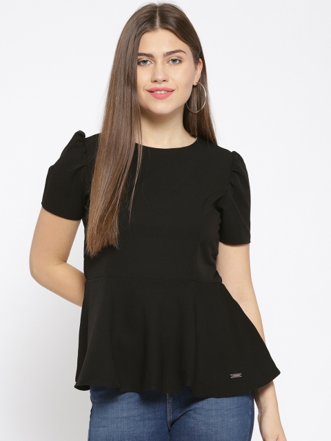 

Xpose Women Black Solid Peplum Top