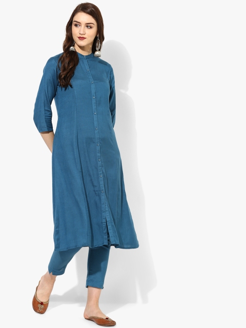 

Sangria Women Blue & Solid Kurta with Palazzos & Dupatta