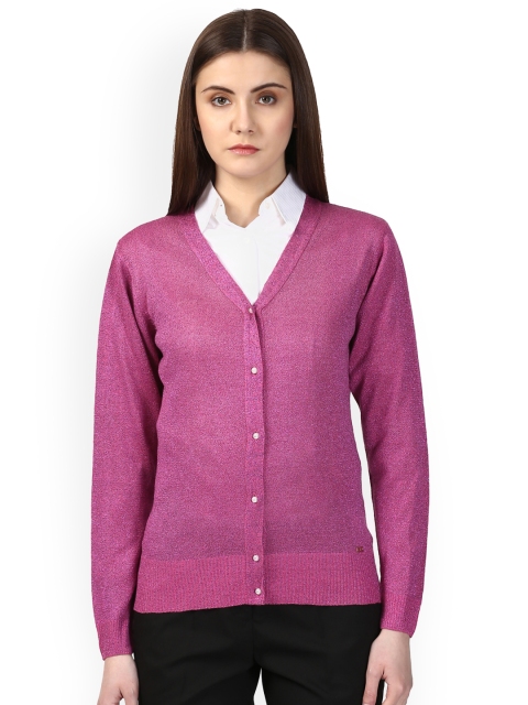 

Park Avenue Women Violet Solid Cardigan