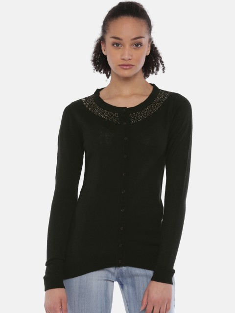 

Park Avenue Women Black Self Design Cardigan