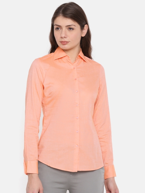 

Park Avenue Woman Orange Regular Fit Solid Formal Shirt