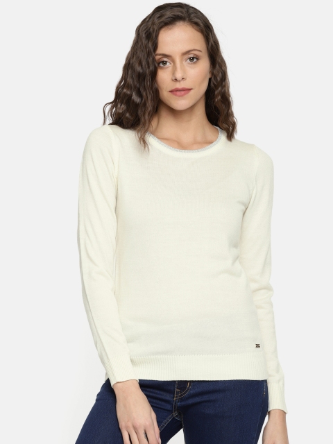 

Park Avenue Woman White Solid Pullover Sweater