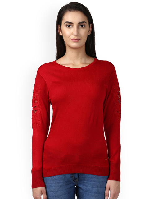 

Park Avenue Women Red Solid Pullover