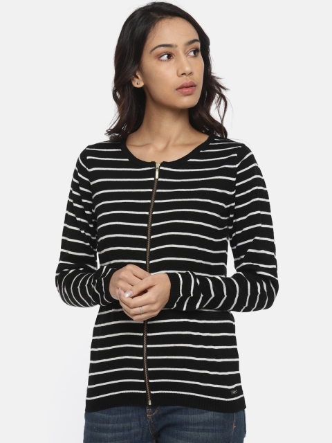 

Park Avenue Women Black & White Striped Cardigan