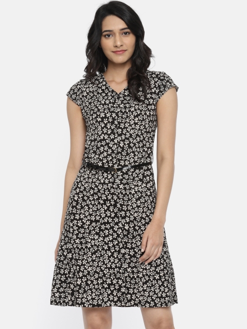 

Park Avenue Woman Women Black Printed A-Line Dress