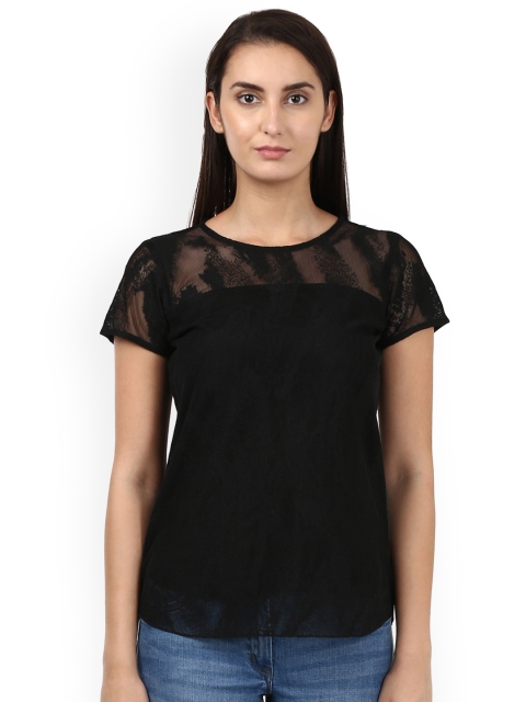 

Park Avenue Women Black Self Design Top