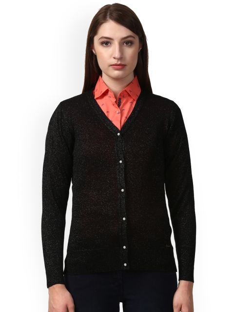 

Park Avenue Women Black Solid Cardigan