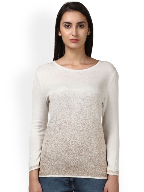 

Park Avenue Women White & Brown Ombre Pullover