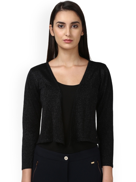 

Park Avenue Black Solid Open Front Crop Shrug