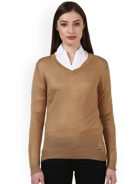 

Park Avenue Women Beige Solid Pullover