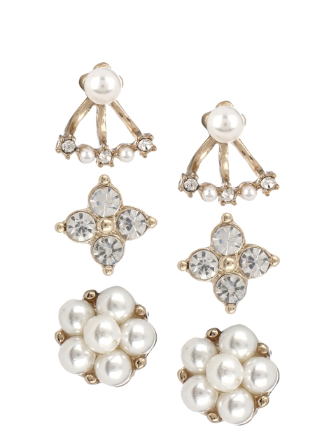 

Forever New Set Of 3 Gold-Toned Contemporary Studs