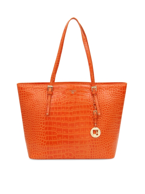

Da Milano Orange Textured Leather Shoulder Bag