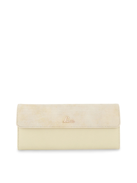 

Lavie Women Beige Solid Three Fold Leather Wallet