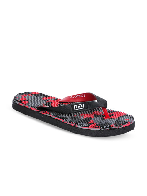 

Liberty Men Red & Black Printed Thong Flip-Flops