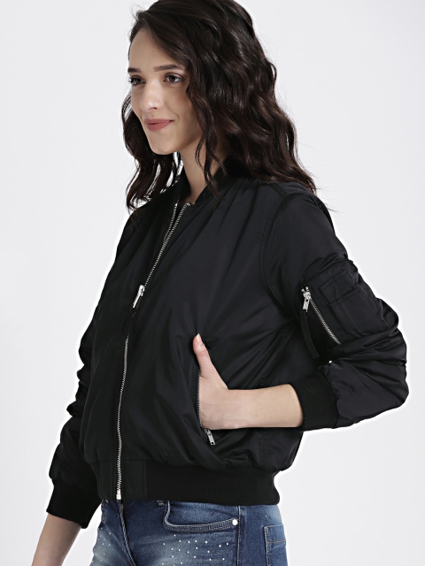 

GAP Women Black Classic Bomber Jacket